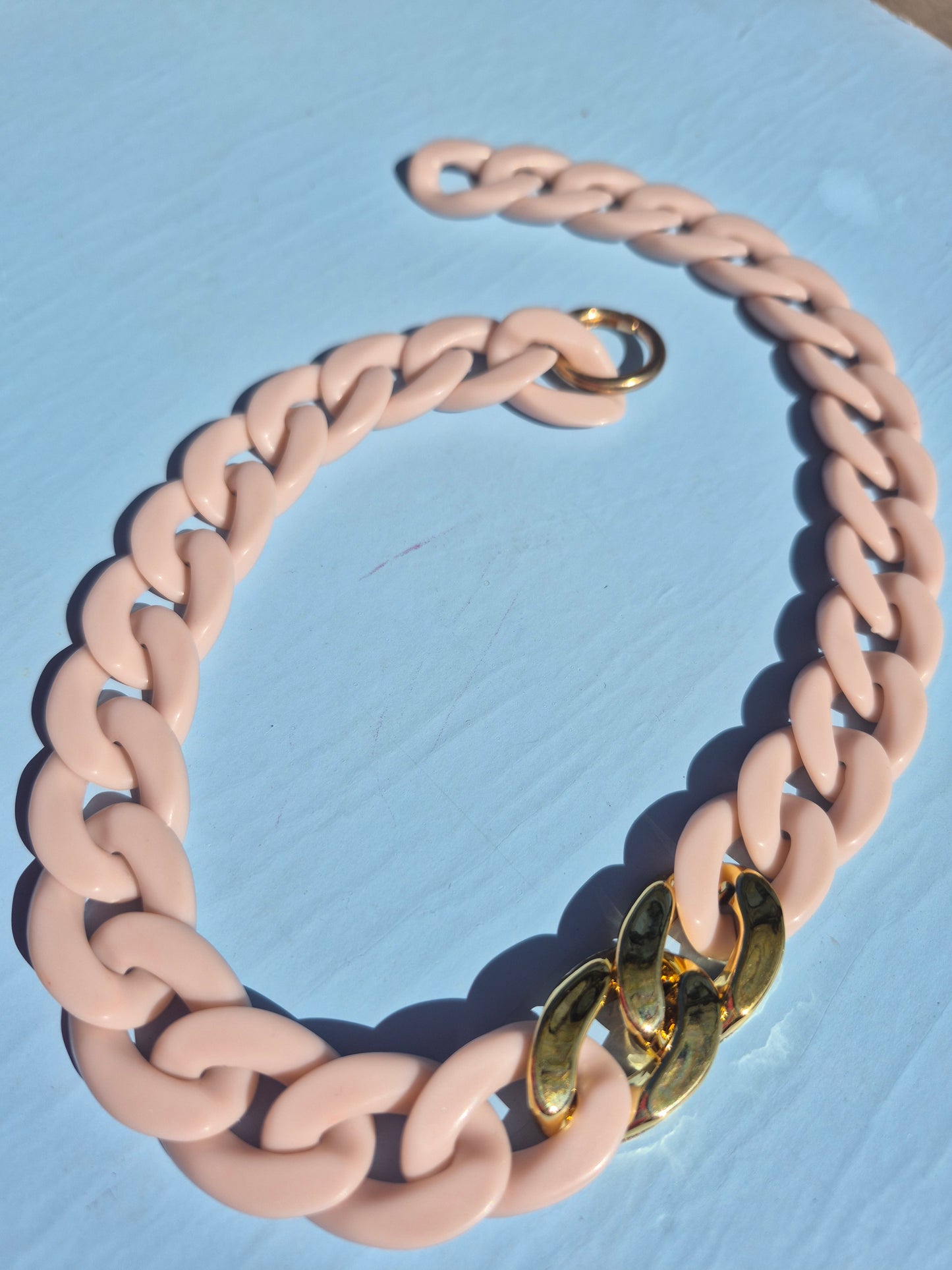 Statement-Kette - rosa, gold