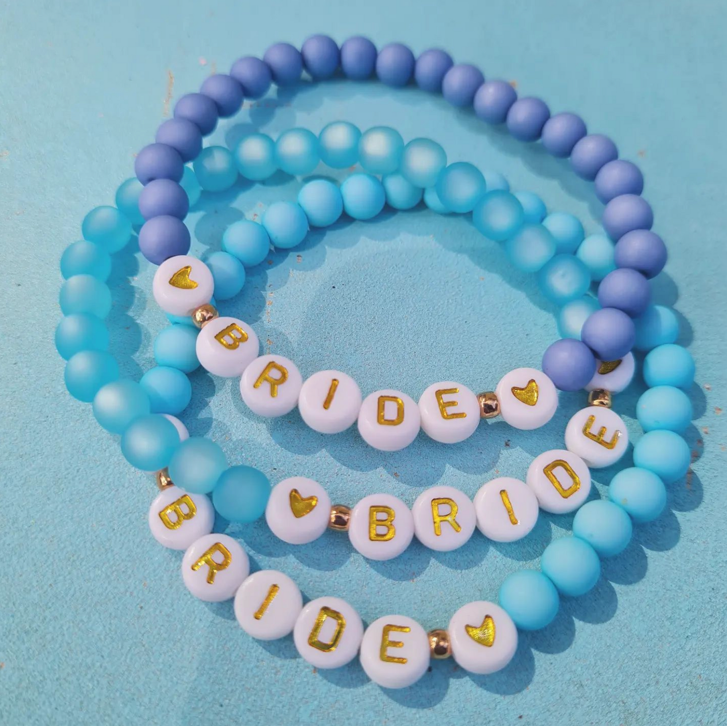 Blaues Armband "Bride"