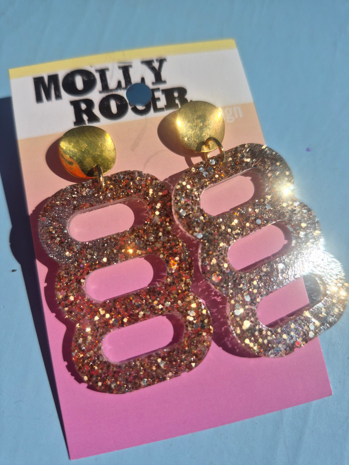 Glitzerohrringe Stecker - gold