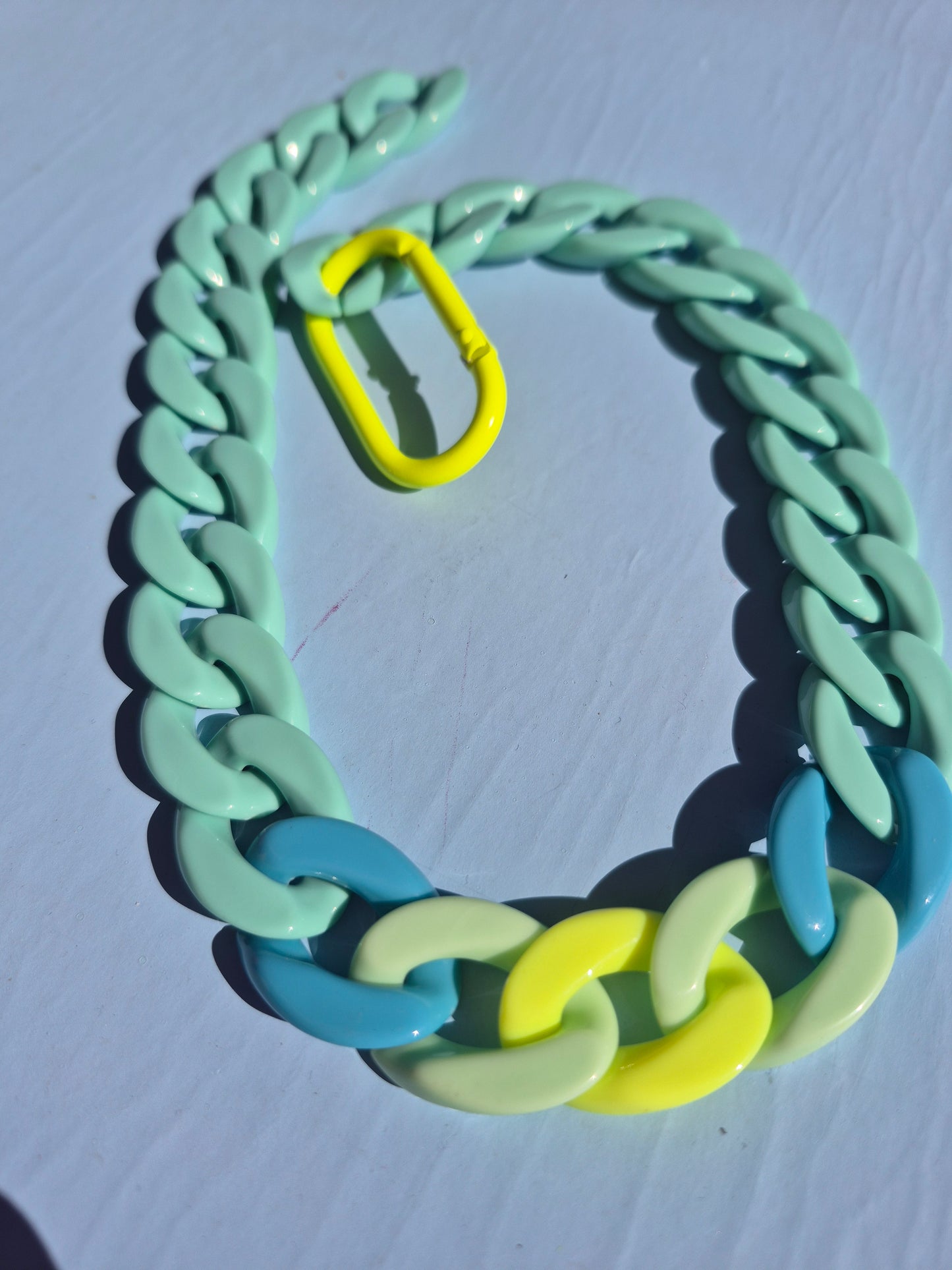 Statement-Kette, mint neongelb