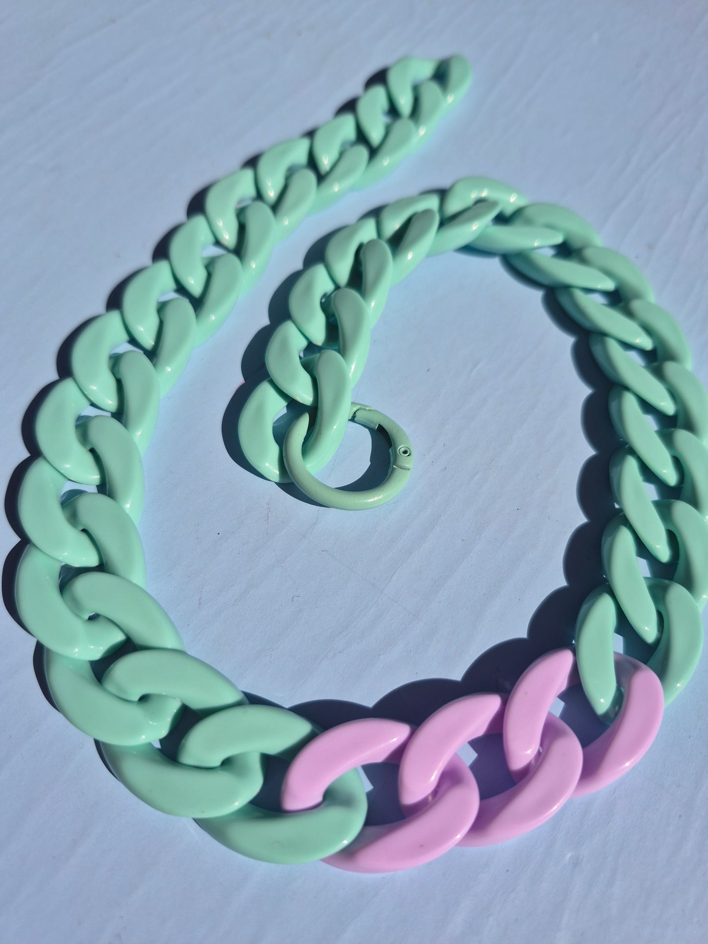 Statement-Kette mint, lila