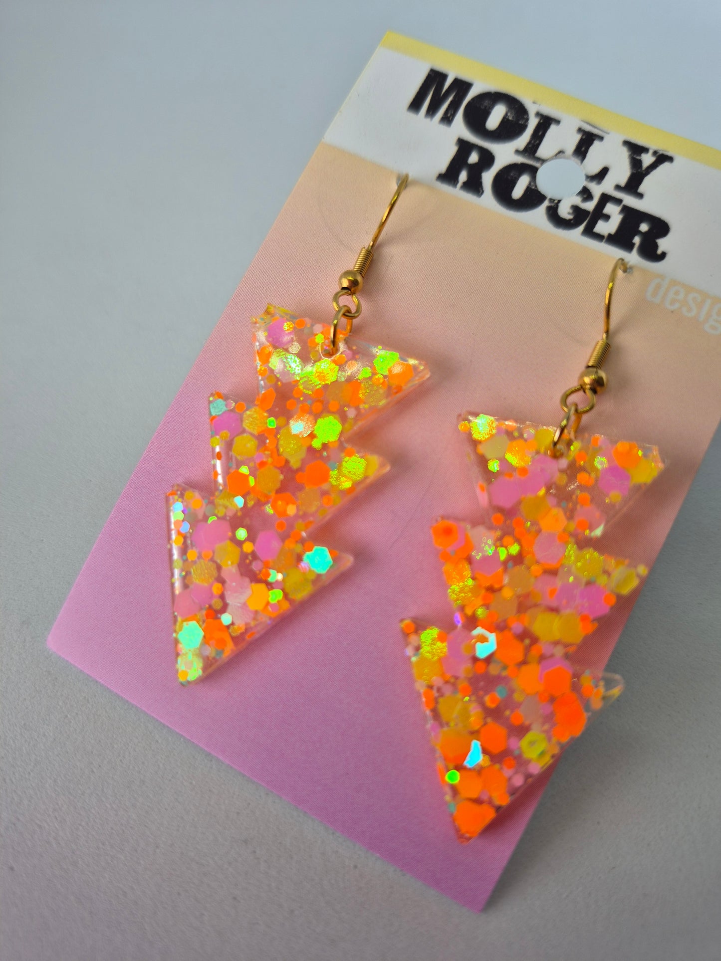 Bunte Glitzer-Ohrringe - Geometrisch