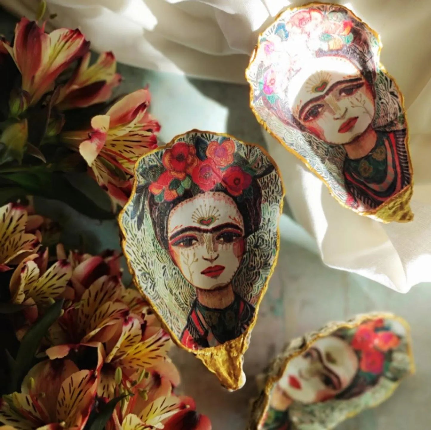 Austern Schmuckschale - Frida Kahlo