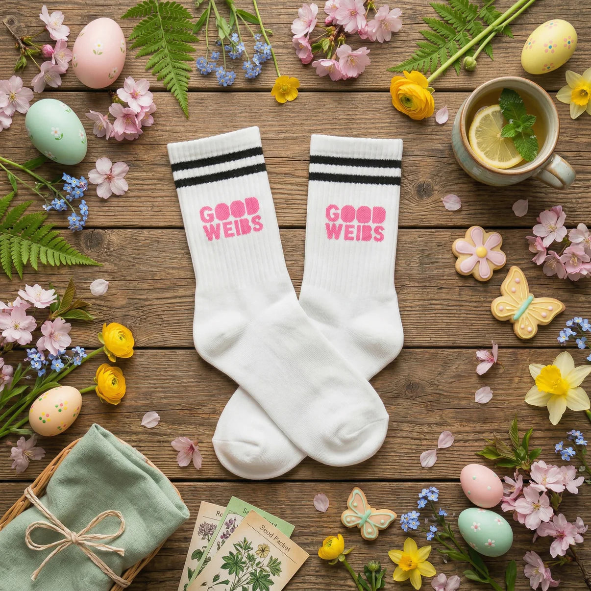 Good Weibs Socken mit neonpink