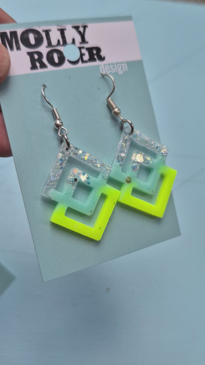 Ohrringe - Geometrisch, Neon