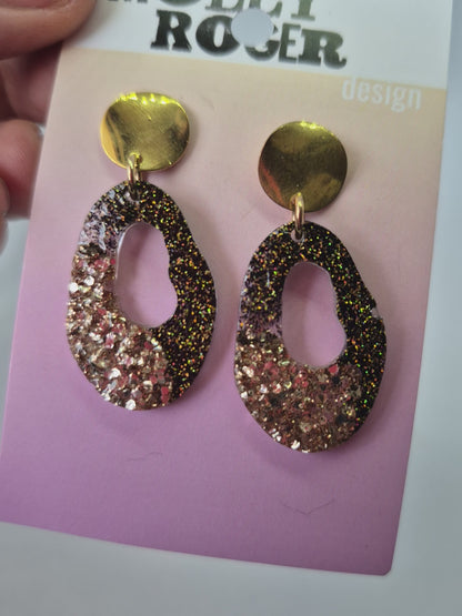 Goldene Ohrringe - Glitzer