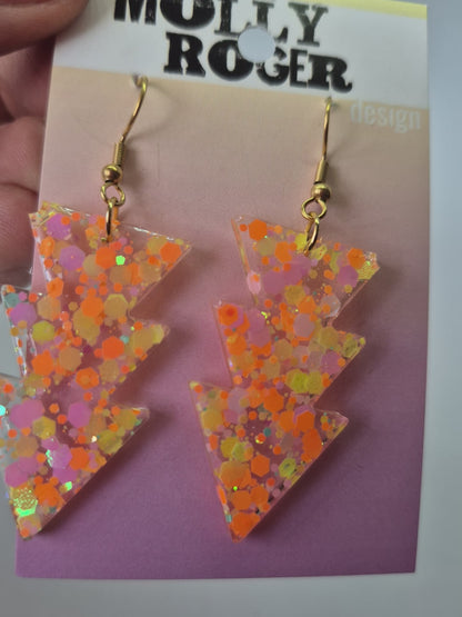 Bunte Glitzer-Ohrringe - Geometrisch
